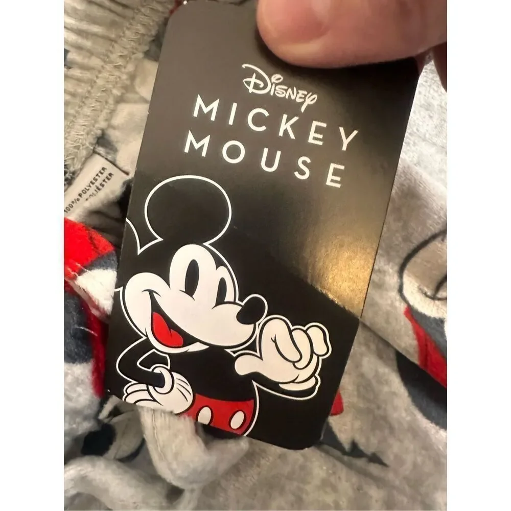 NWT Disney Mickey Mouse Christmas Winter Super Soft Pajama Bottoms Unisex Medium